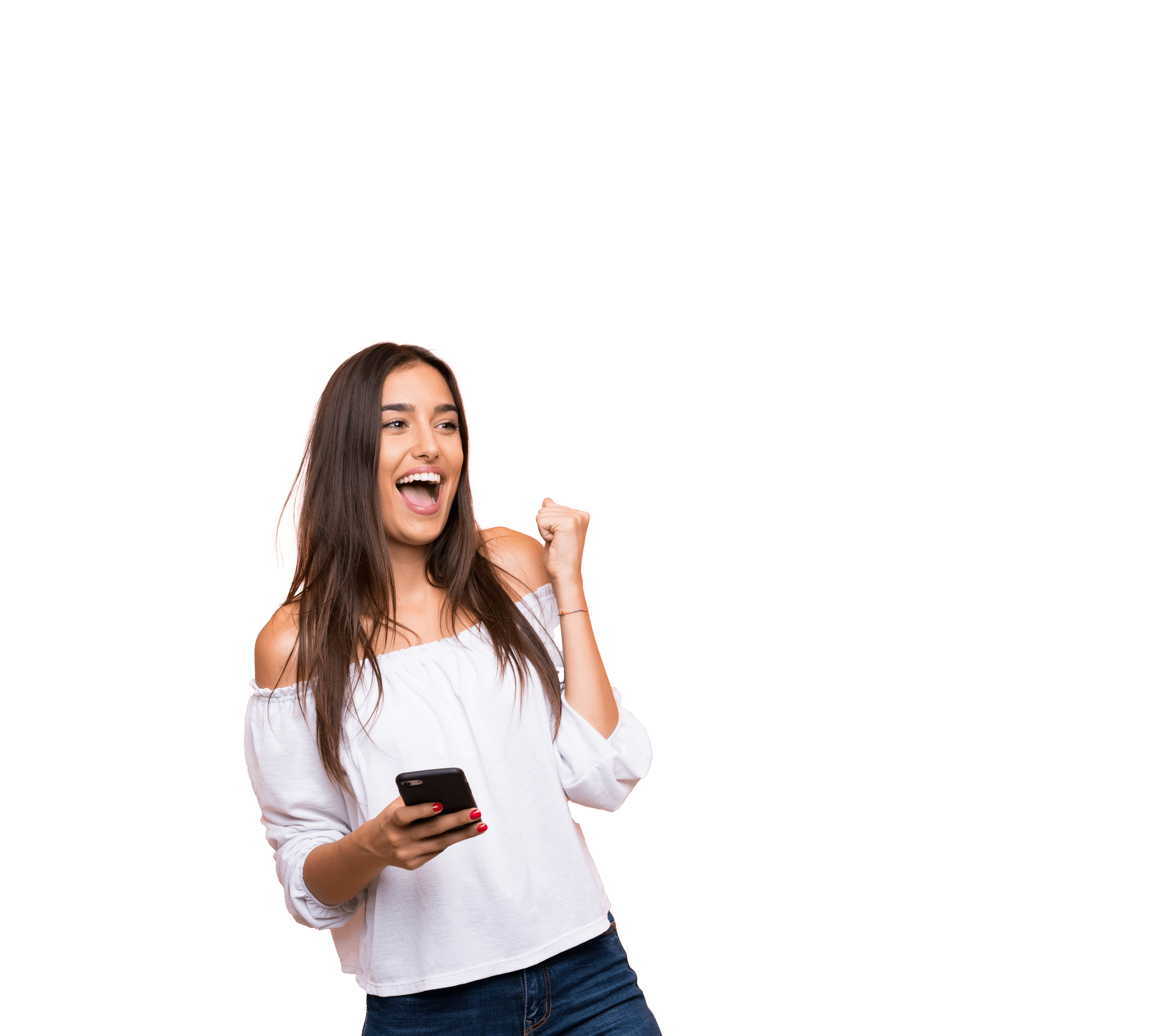 Eve celebrating her payment journey