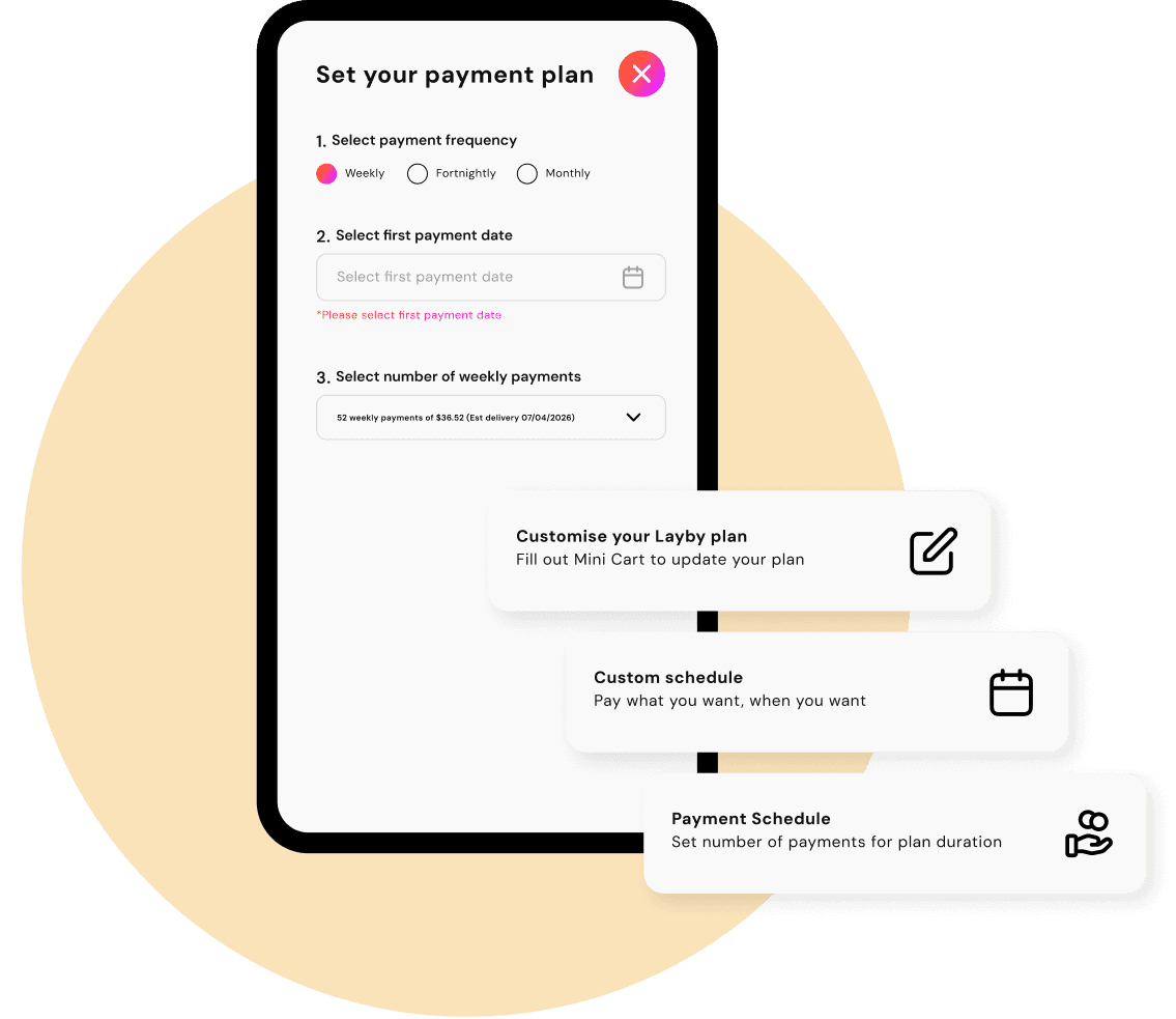 Customer customising a Layup payment plan on their phone